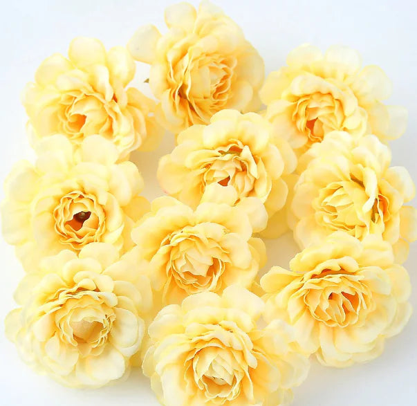 10pcs Artificial Silk Peony Flower Heads for Decor