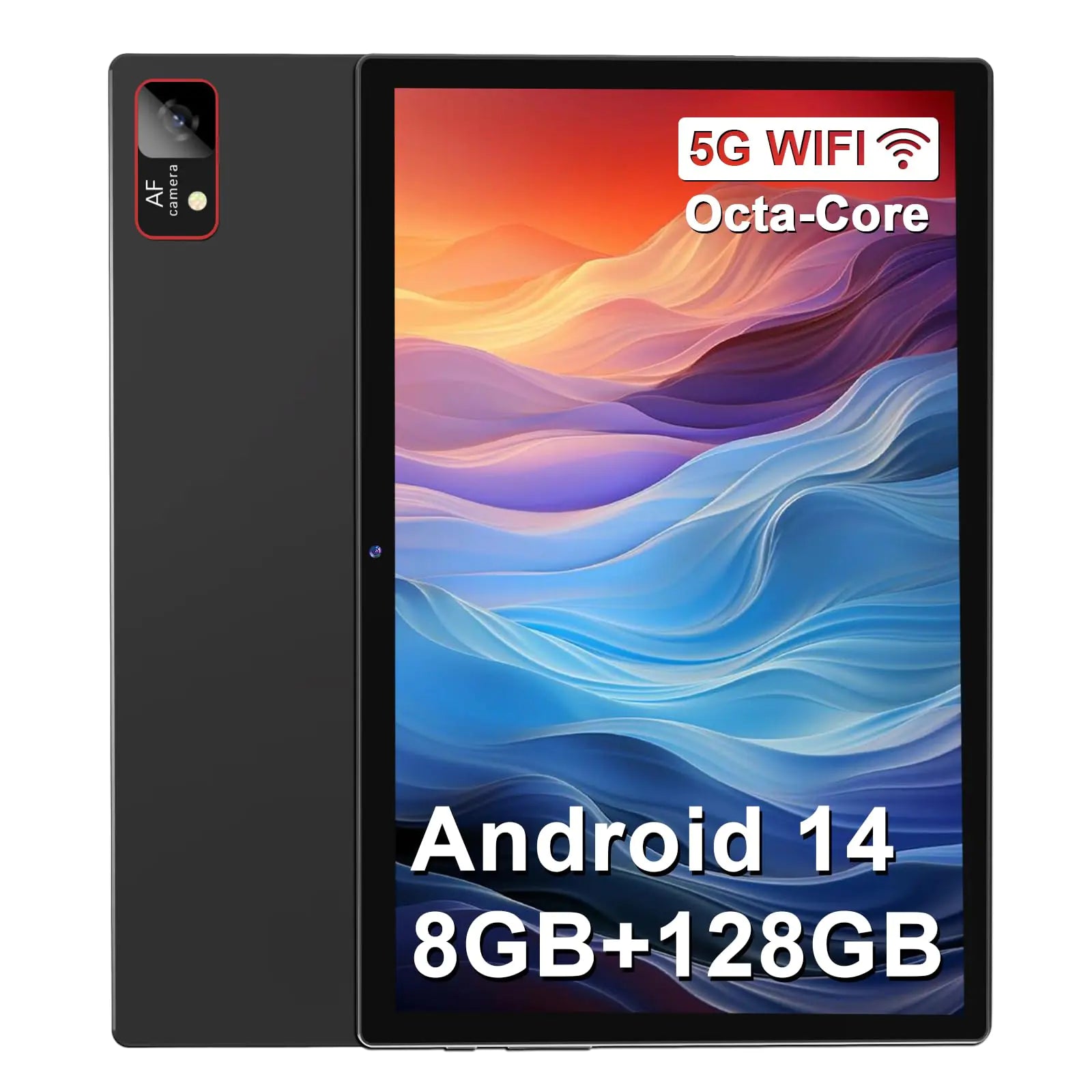 2025 Latest Android 14 Tablet 10.1 Inch Screen 128GB ROM + 8GB RAM(4+4 Virtual) Storage Tablet Octa-Core Processor 5G WiFi Tablet with 7000mAh Battery 1280*800 HD Display Bluetooth/GPS/13MP Camera