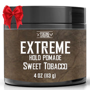 Viking Revolution Sweet Tobacco Hair Pomade for Men - Extreme Hold Hair Gel for Men Water Based - Mens Pomade Extra Firm Mens Hair Pomade Strong Hold - High Shine Mens Hair Cream (4oz)