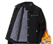 Men's Fleece Corduroy Winter Jacket - Thermal Parka (One)