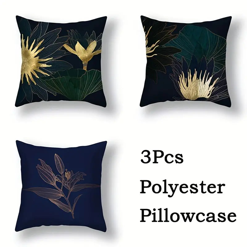 Ginkgo Biloba Polyester Throw Pillowcases - 3pcs Set - Joomcy