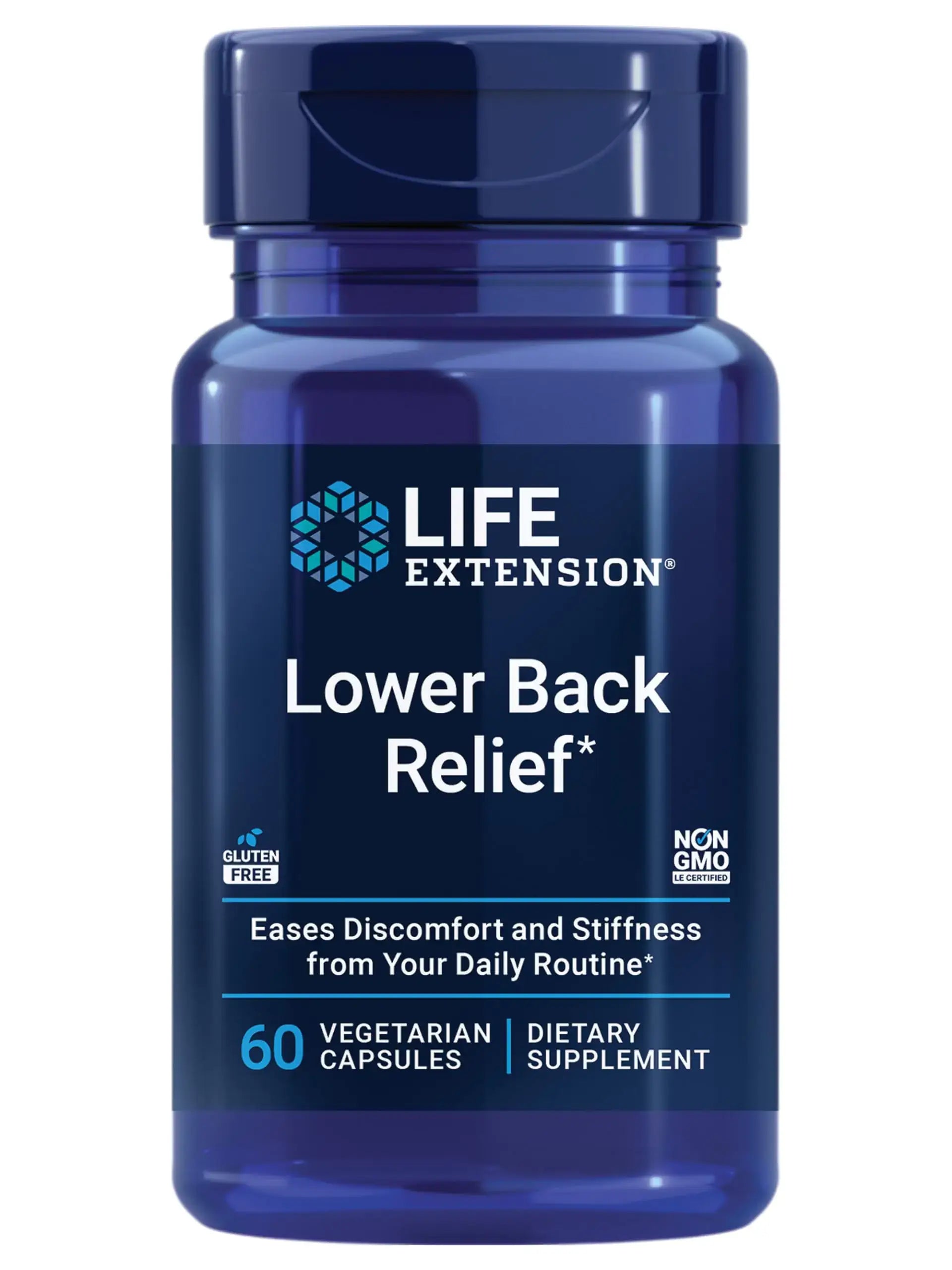 Life Extension Lower Back Relief Chinese Chaste Tree Ginger Extract for Lower Back discomfort and Occasional Stiffness Non-GMO Gluten Free Vegetarian 60 Capsules