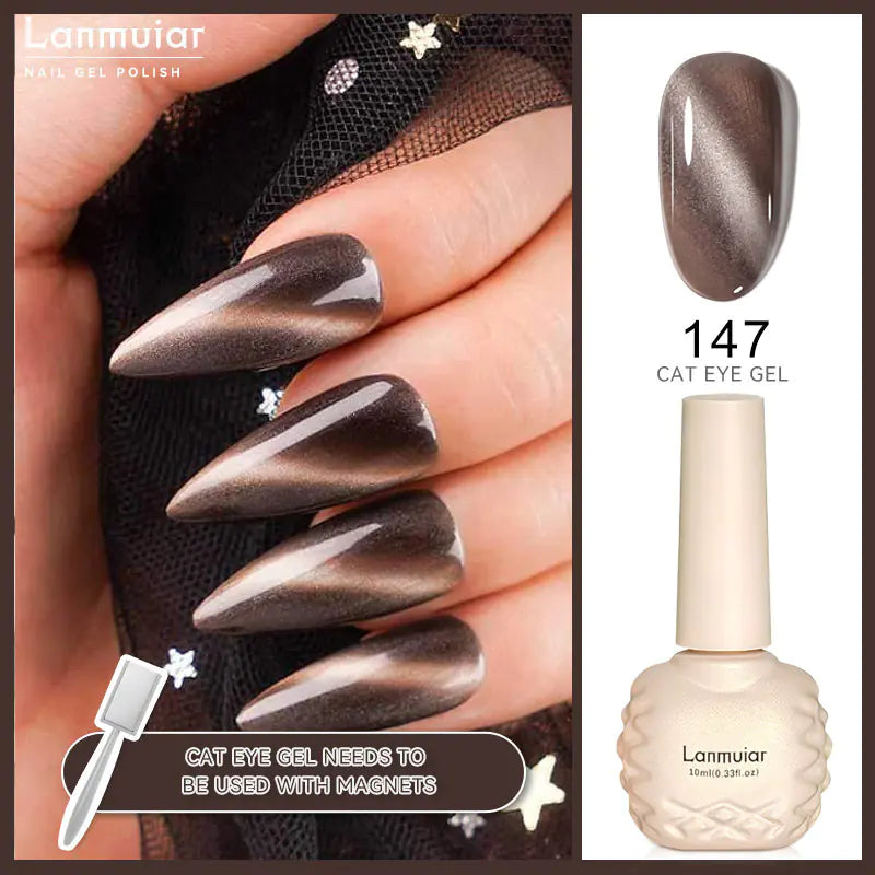 New Colorful Metallic Cat Eye Gel Nail Polish (In Stock)