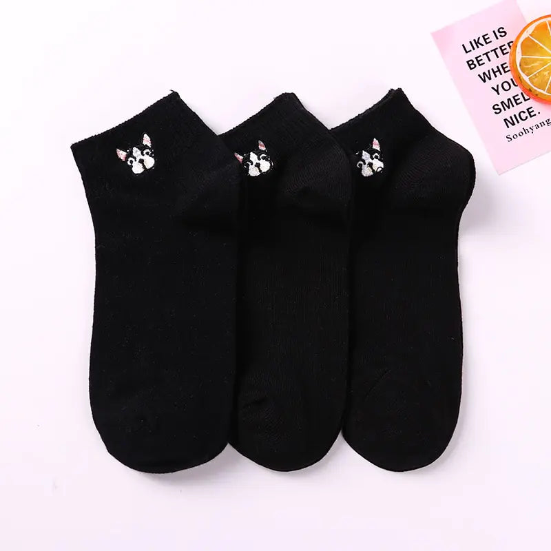 Cartoon Embroidered Tube Socks - Joomcy