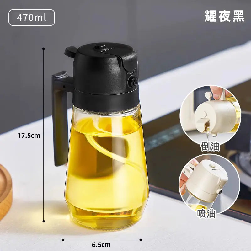 2-in-1 Glass Oil Sprayer and Condiment Bottle
