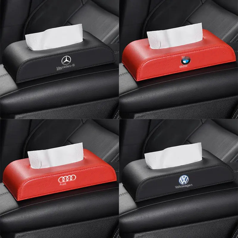 Creative Car Tissue Box with Premium Leather Design - Joomcy