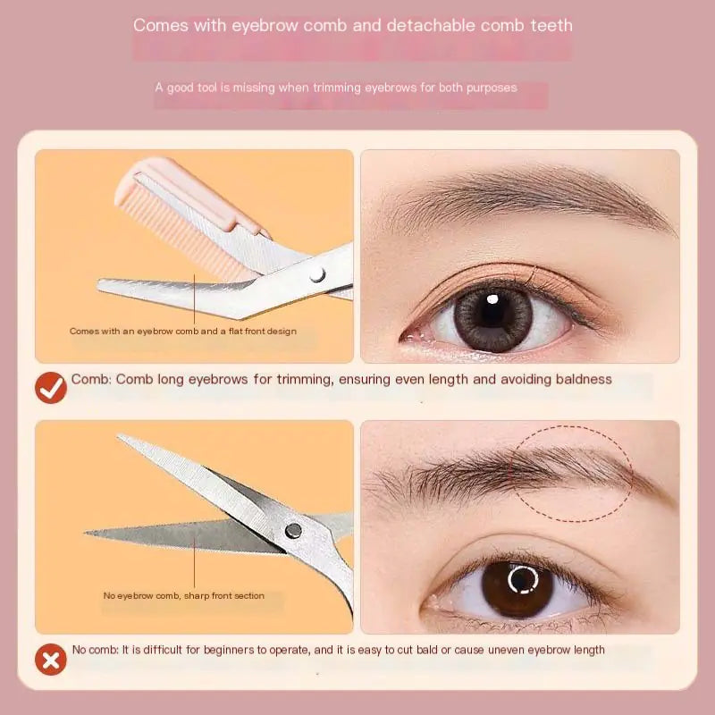 Eyebrow Scissors with Comb for Beginners and Makeup - Joomcy