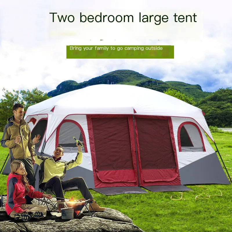New Outdoor Two-Bedroom Camping Tent for 6-12 People - Joomcy