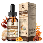 B BEWORTHS Lions Mane Mushroom Liquid Drops - Sea Moss Mushrooms Supplement Complex Support Memory & Focus Immunity Boost - Lions Mane Reishi Cordyceps Chaga Turkey Tail Oyster Maitake | Vegan