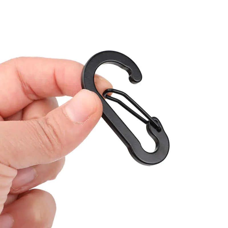 D-Shaped All-Black Aluminum Carabiner Keychain Accessory - Joomcy