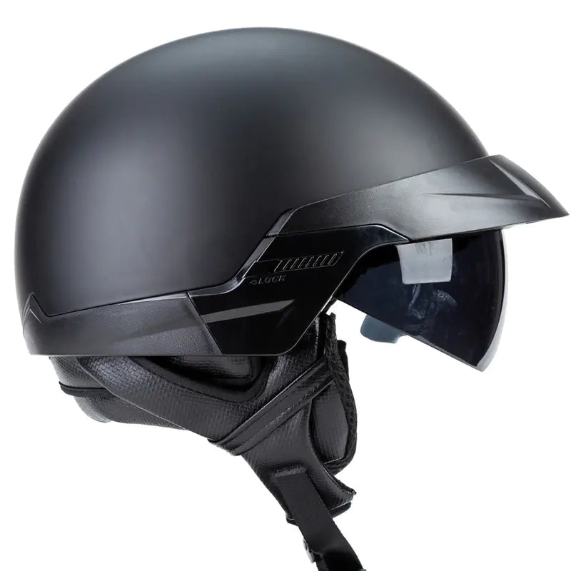 Retro Harley Motorcycle Helmet with Built-in Visor - Joomcy