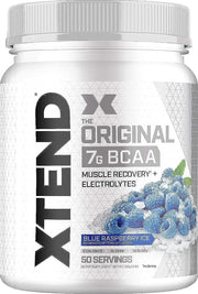 XTEND Original BCAA Powder Blue Raspberry Ice | Sugar Free Post Workout Muscle Recovery Drink with Amino Acids | 7g BCAAs for Men & Women | 50 Servings