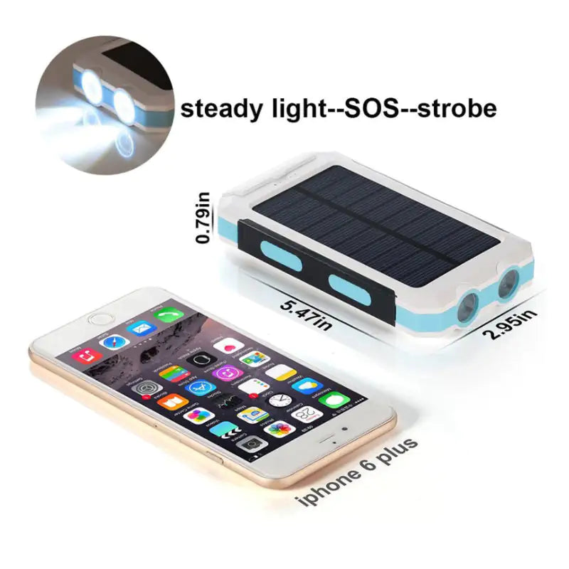 Jumbo Capacity 20,000 mAh Waterproof Solar Power Bank