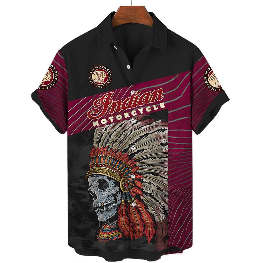 Men's Beach Short Sleeve Hawaiian Shirt - Summer Print