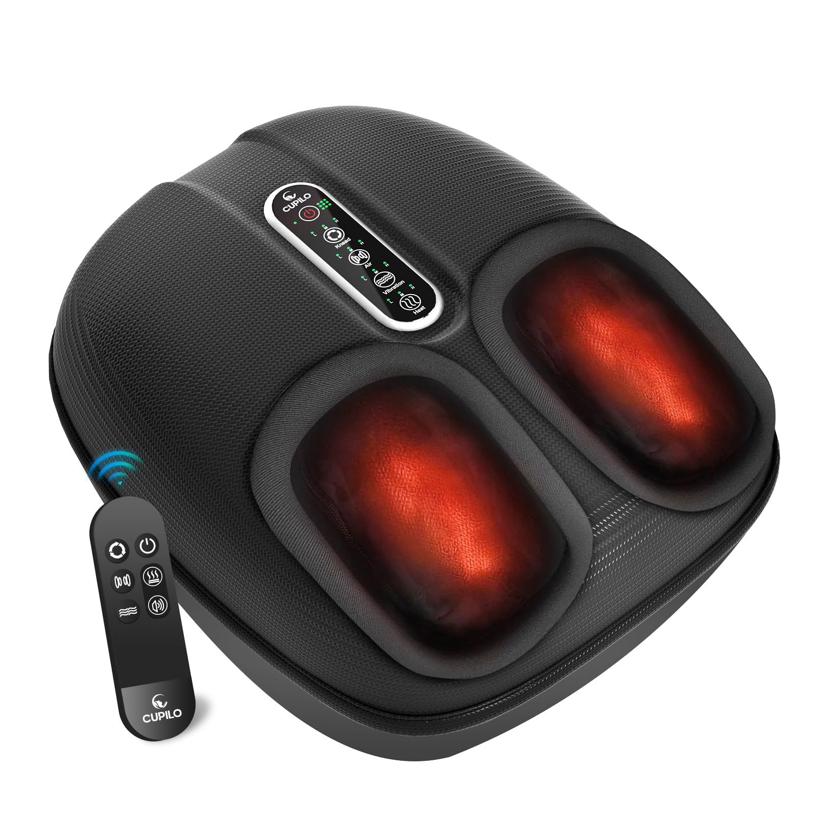 CuPiLo Foot Massager with Heat Shiatsu Feet Massager with Remote Control Compression Deep Knead Foot Massage for Neuropathy & Plantar Fasciitis Gifts for Men