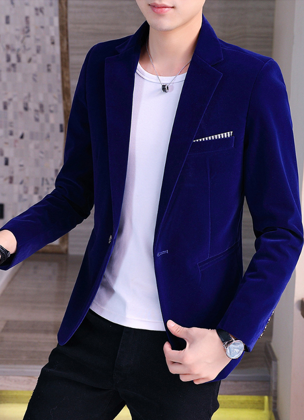 Autumn Men's Casual Slim Fit Corduroy Blazer