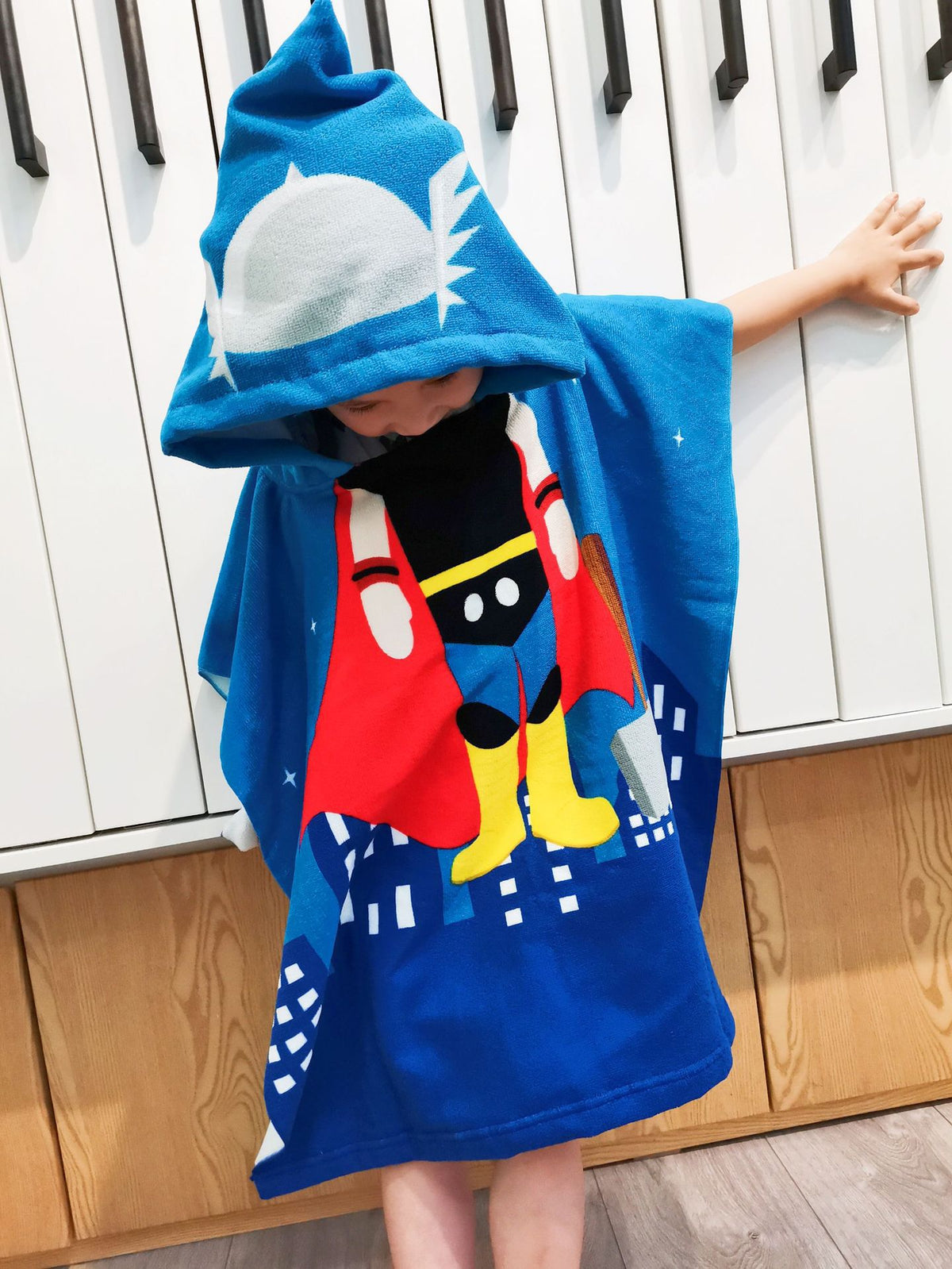 Children's Hooded Bathrobe with Soft, Absorbent Towel