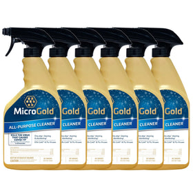 MicroGold All-Purpose Cleaner Spray Kills 99.9% of Bacteria and Viruses Bleach Free for Use in Kitchens and Bathrooms 24 Fluid Ounces 6 Pack