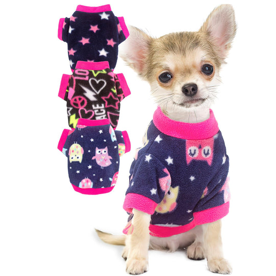 3 Pieces XS Dog Sweater Dog Sweaters for Small Dogs Girl Fall Winter Dog Clothes Female Fleece Puppy Sweaters Warm Thick Outfit Pet Small Dog Sweater for Girl Dogs Yorkie Chihuahua