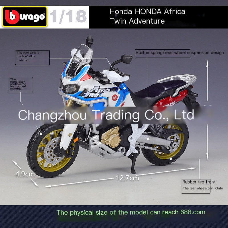 1:18 Honda Africa Twin Alloy Motorcycle Model