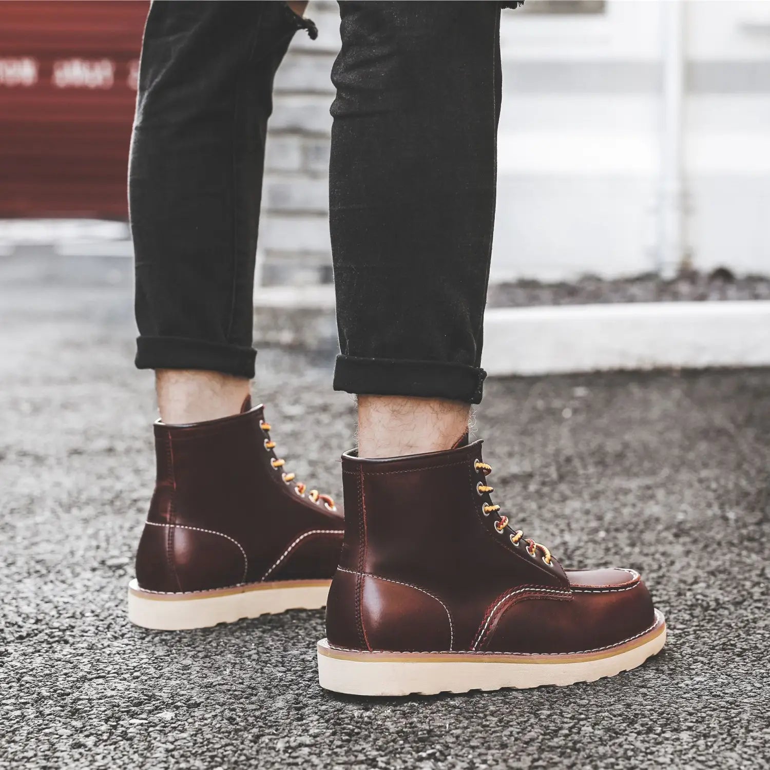 Men’s Retro Slip-On Flat Martin Workwear Boots