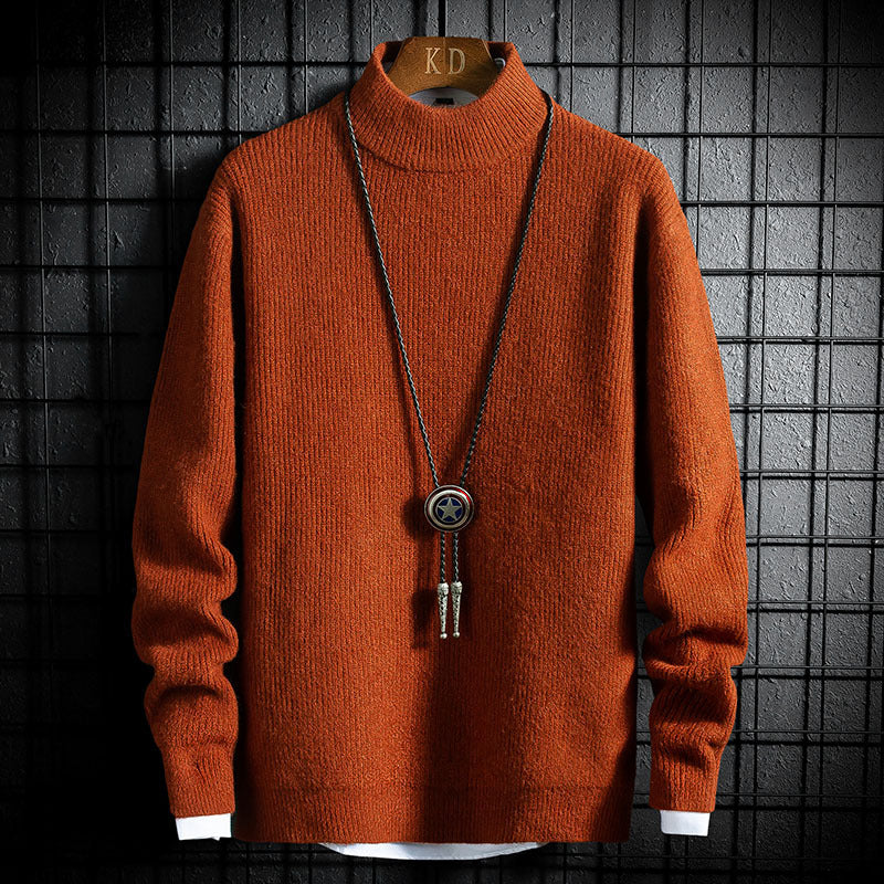 Thick Casual Long-Sleeved Youth Half Turtleneck Sweater