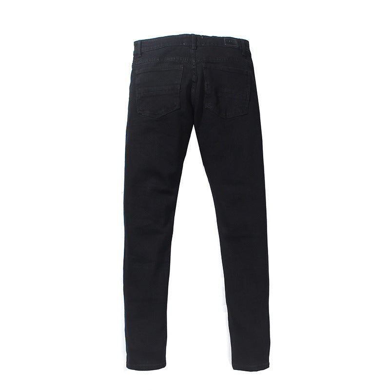 Washed Ripped Cat's Whisker Patchwork Jeans (Slim Fit)