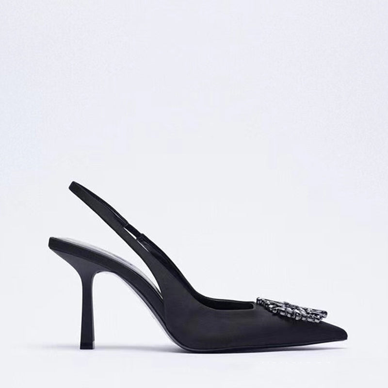 Rhinestone High Heel Sandals for Women - Bridal Fashion