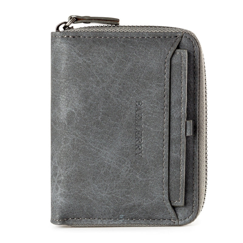Retro Men's Zipper Wallet - PU Leather Coin Purse