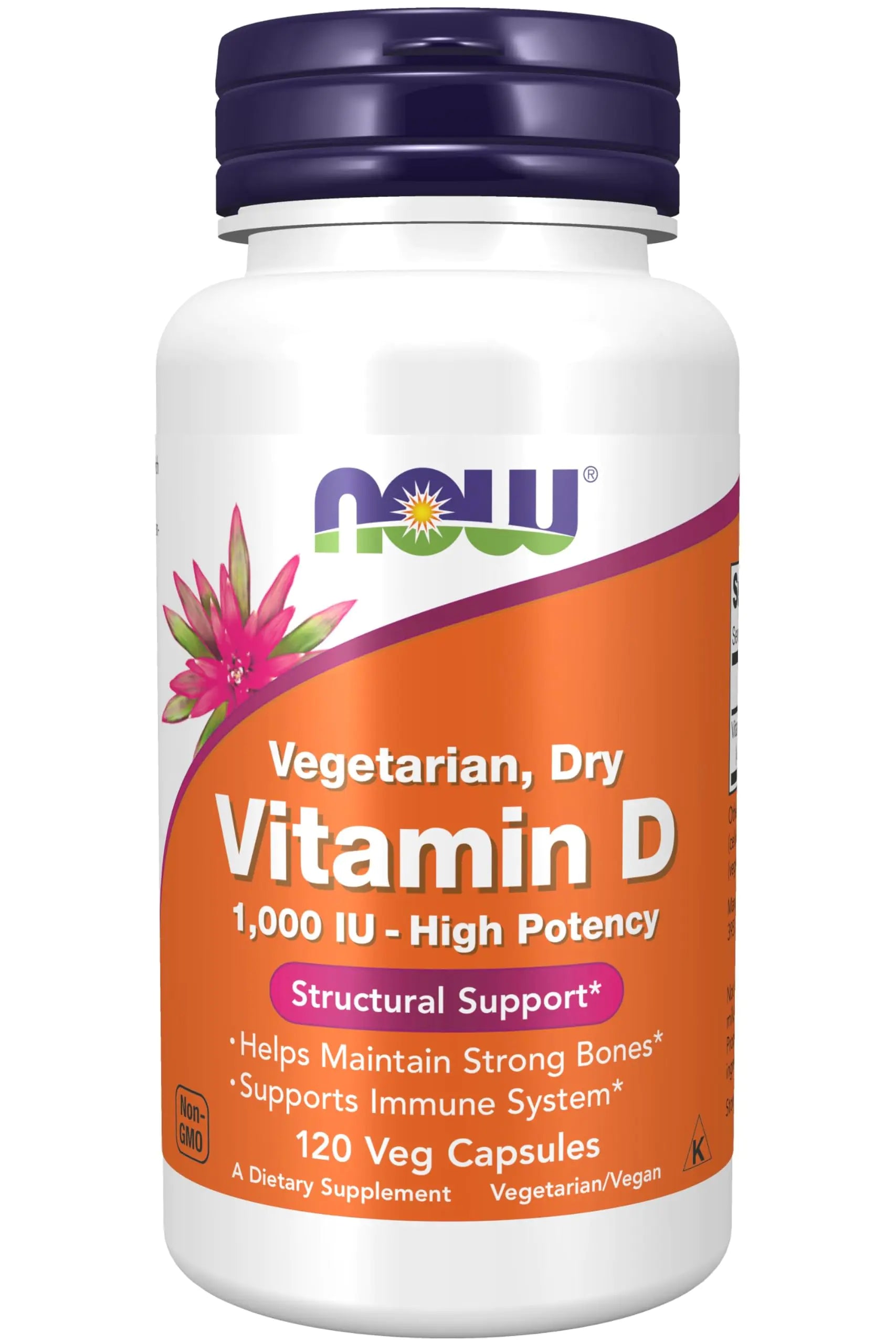 Now Foods - Vitamin D Vegetarian Dry 1000 IU - 120 Vegetarian Capsules