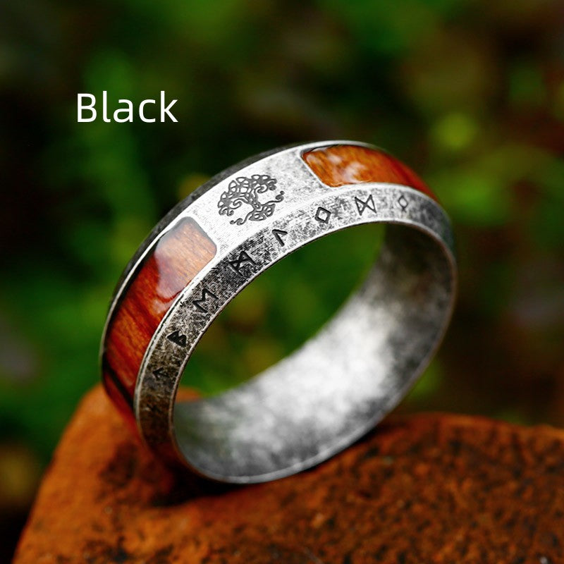 Simple Titanium Steel Lucky Tree Fashion Ring