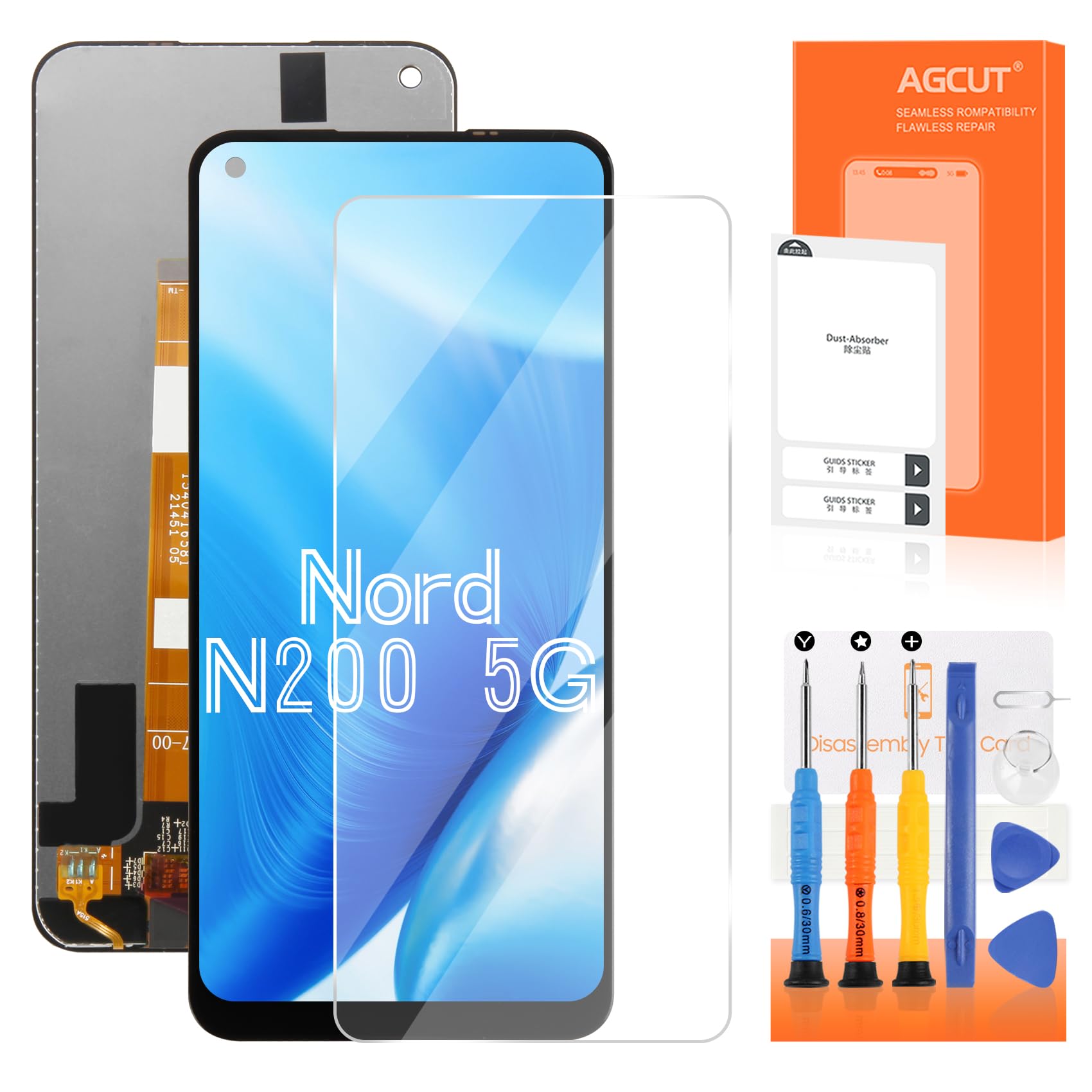 for OnePlus Nord N200 5G Screen Replacement for OnePlus Nord N200 5G LCD Display DE2118 DE2117 LCD Digitizer Touch Screen Assembly Repair Parts with Tools