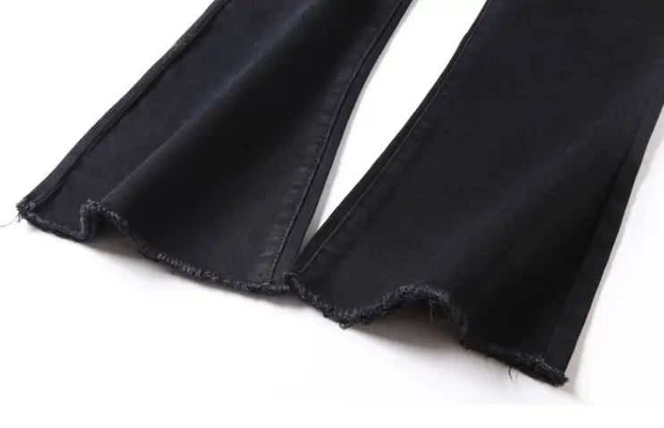 High-Waisted Cropped Denim Pants