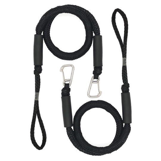 Bungee Dock Lines with Hook 4 Feet Bungee Shock Cords Bungee Docking Rope Mooring Rope for BoatPWCJet skiPontoonKayakCanoePower BoatWatercraft