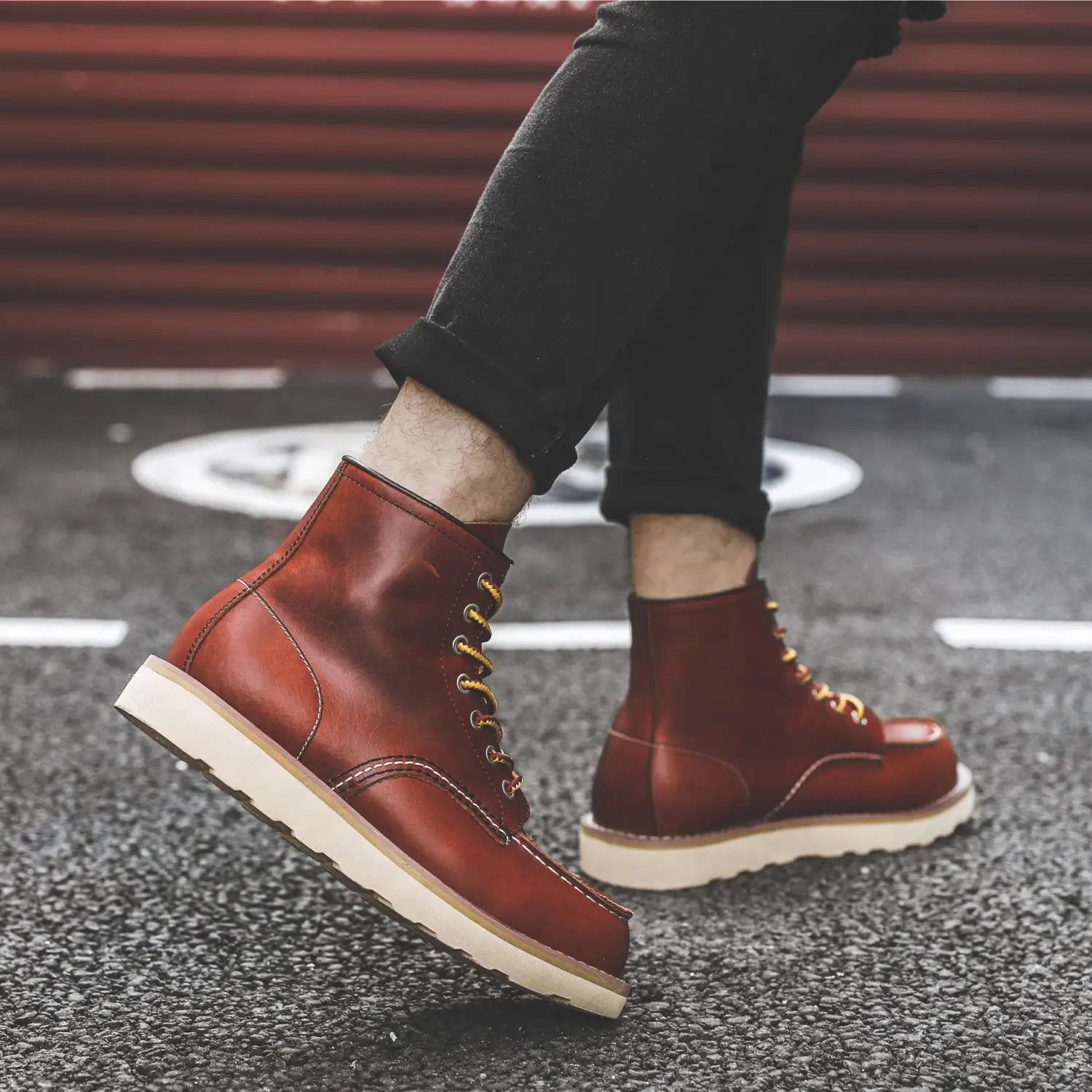 Men’s Retro Slip-On Flat Martin Workwear Boots