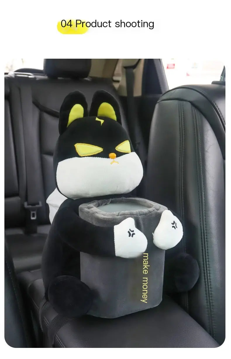 Creative Car Tissue Box and Trash Bin for Women