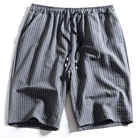 Men's Striped Cotton Five-Point Shorts