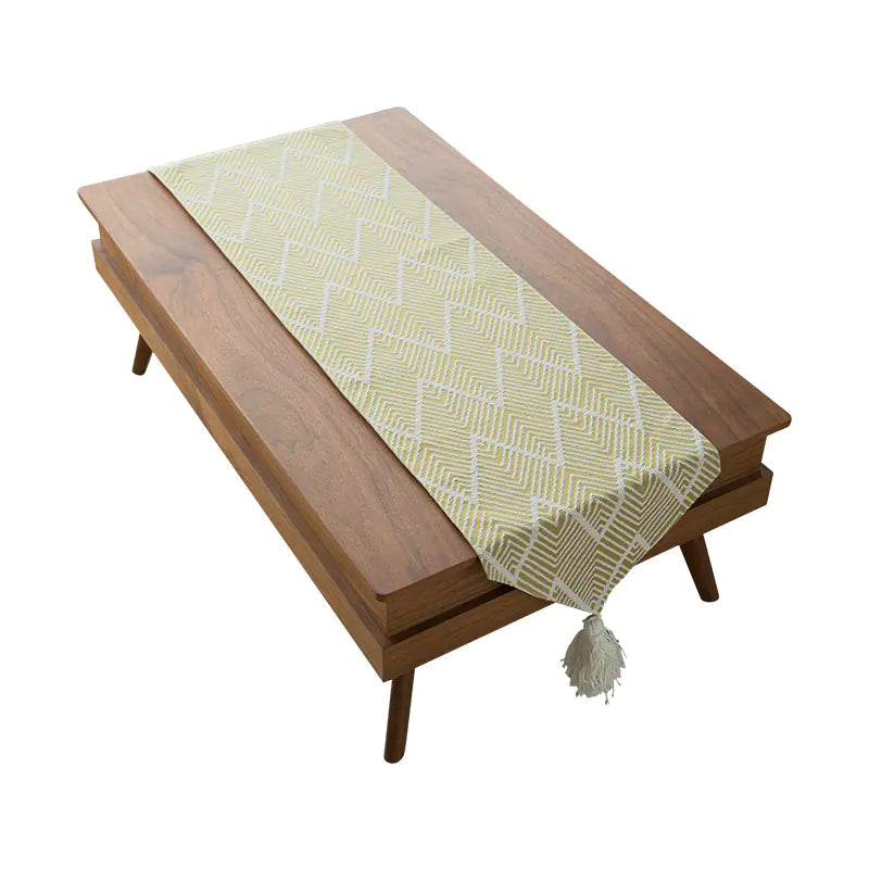 Japanese 3D Jacquard Table Runner with Tassels - Joomcy