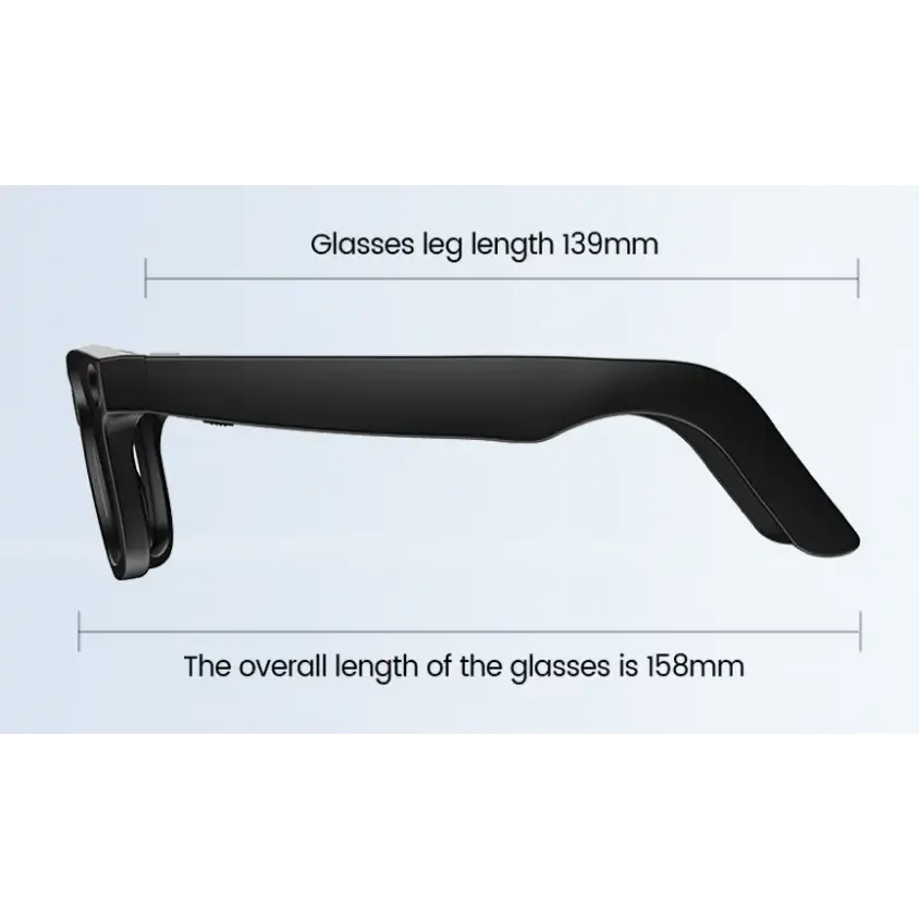 Black plastic-framed glasses with a sleek, modern design and smooth curves.