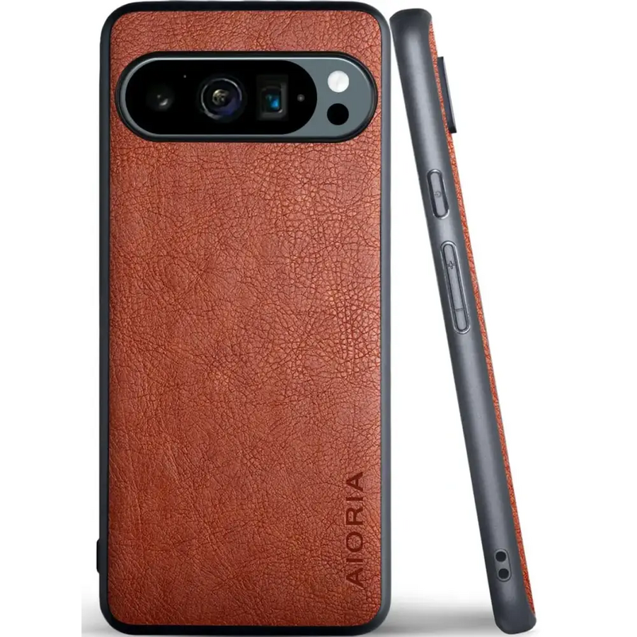 AIORIA Case for Google Pixel 9 Pro XL 6.73"" Screen Premium PU Leather Phone Case Retro Business Design Full Protective Phone Case for Google Pixel 9 Pro XL 5G (Brown) 22-GP9PRO-XL