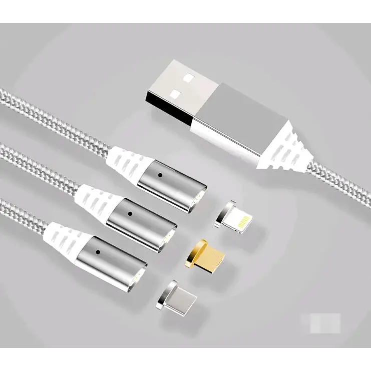 Aluminum Alloy Magnetic Data Cable, 3-in-1 Charging Line