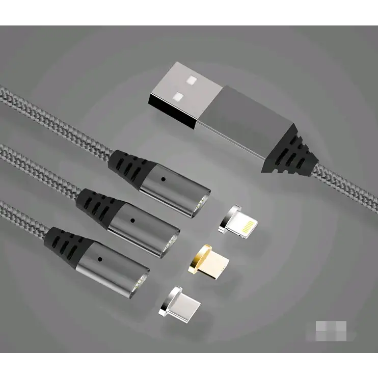 Aluminum Alloy Magnetic Data Cable, 3-in-1 Charging Line