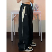American Vintage Casual Wide Leg Pants - Drop Black Sweatpants