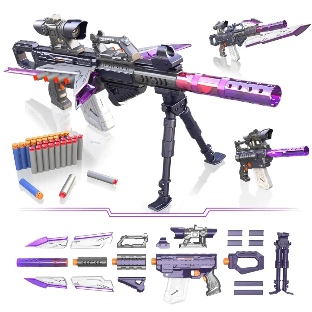 AURIDA Toy Sniper Rifle for Nerf Guns Automatic Machine Gun 100+ Styles Toy Foam Blasters & Guns Toy Gun for Kids Ages 8-12 Gift for Birthday Christmas