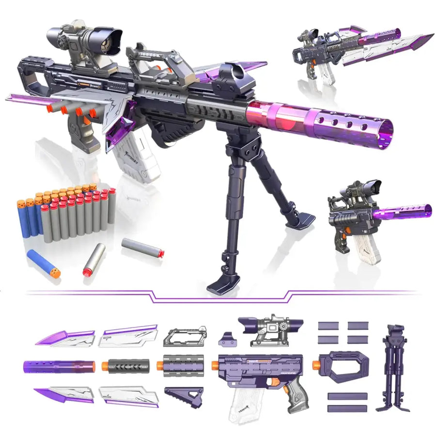 AURIDA Toy Sniper Rifle for Nerf Guns Automatic Machine Gun 100+ Styles Toy Foam Blasters & Guns Toy Gun for Kids Ages 8-12 Gift for Birthday Christmas