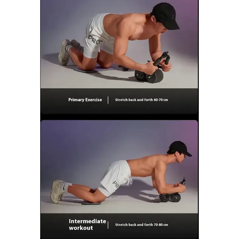 Black rubberized roller with metal handlebars