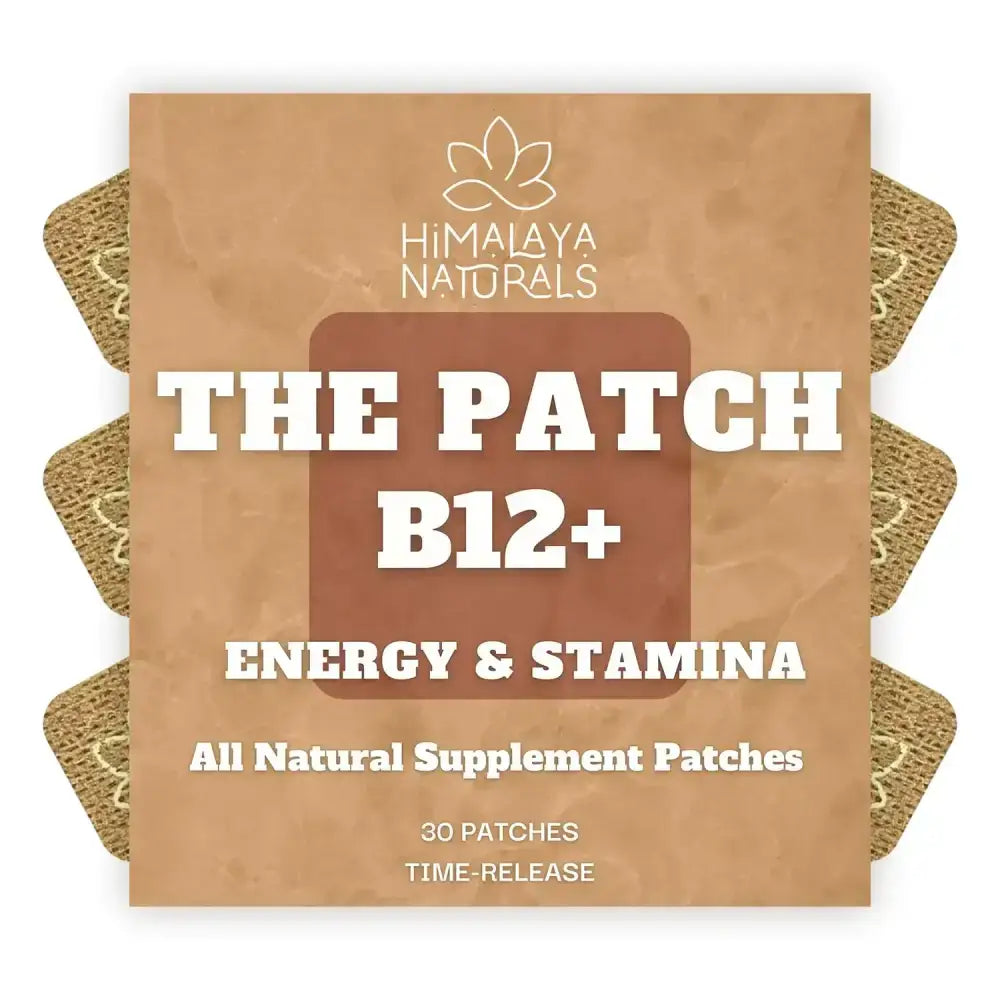 B12 Plus Energy Patches | B12 with Methylcobalamin | 30 Day Supply | Energy Stamina & Quick Recovery