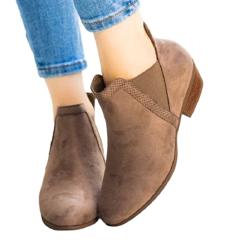 Leopard Print Chunky Heel Round Toe Martin Boots