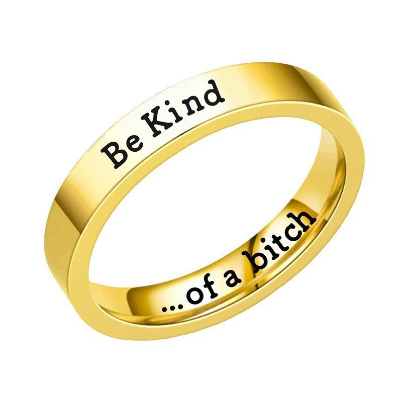 BeKind Titanium Steel Couple Ring - European & American Style