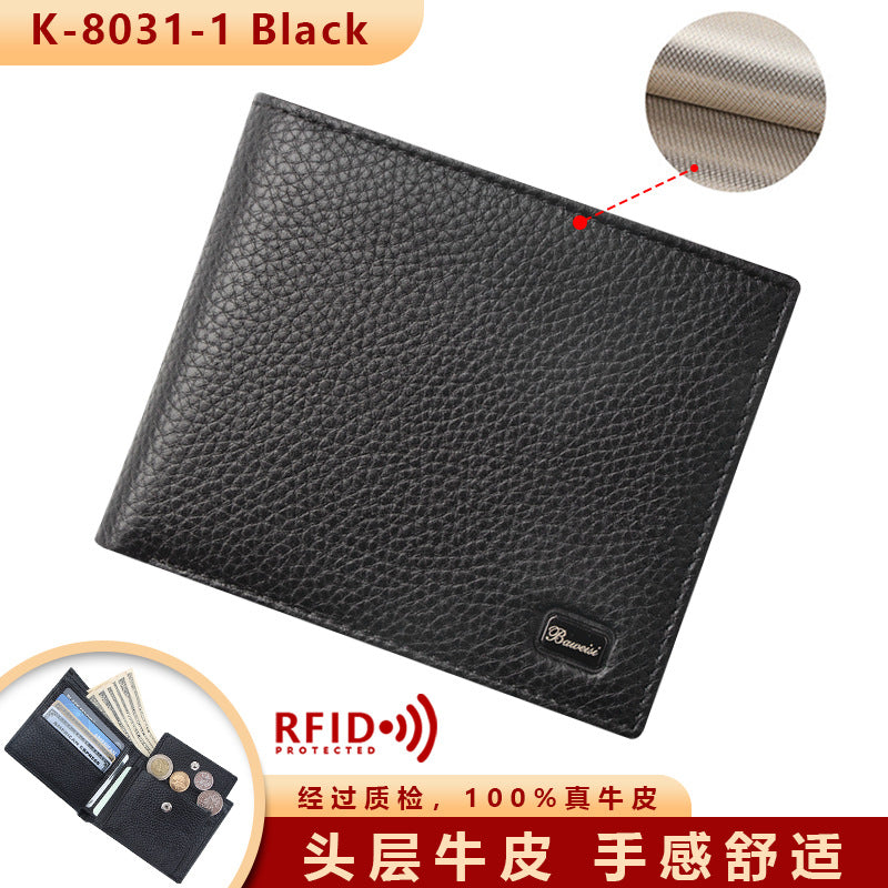 Men's RFID Wallet - Anti-Theft Coin Purse, Large Capacity